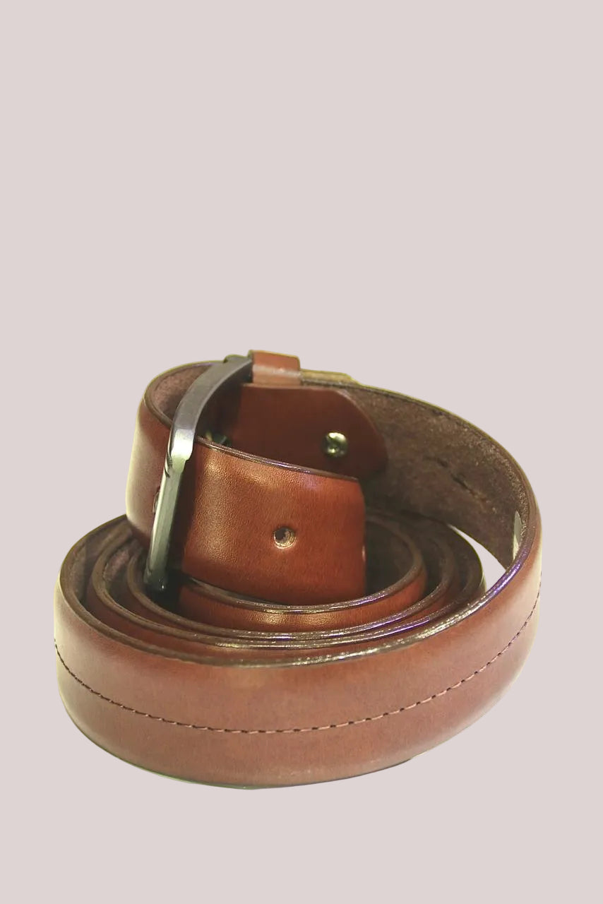 Mono Color Centre Stiched Leather Belt LM-600