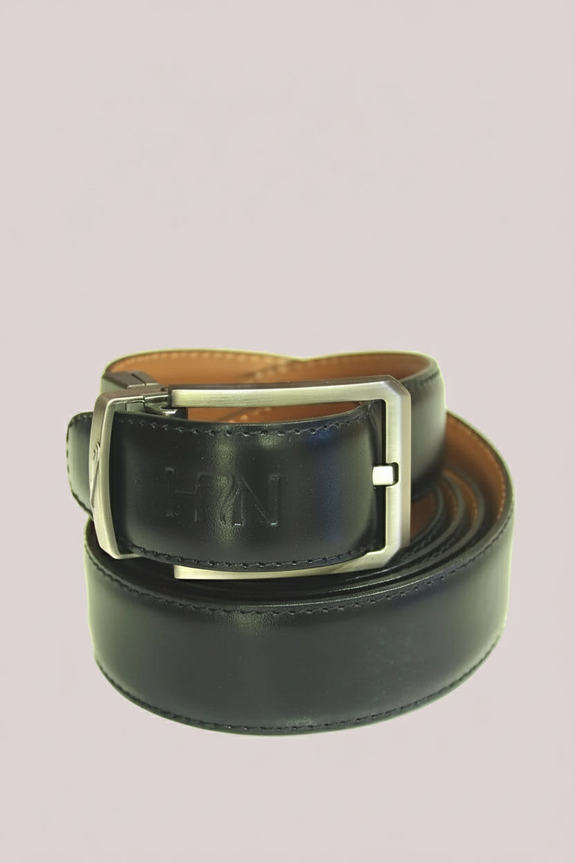 Dual Side Leather Belt DS-98 (Black & Tan)