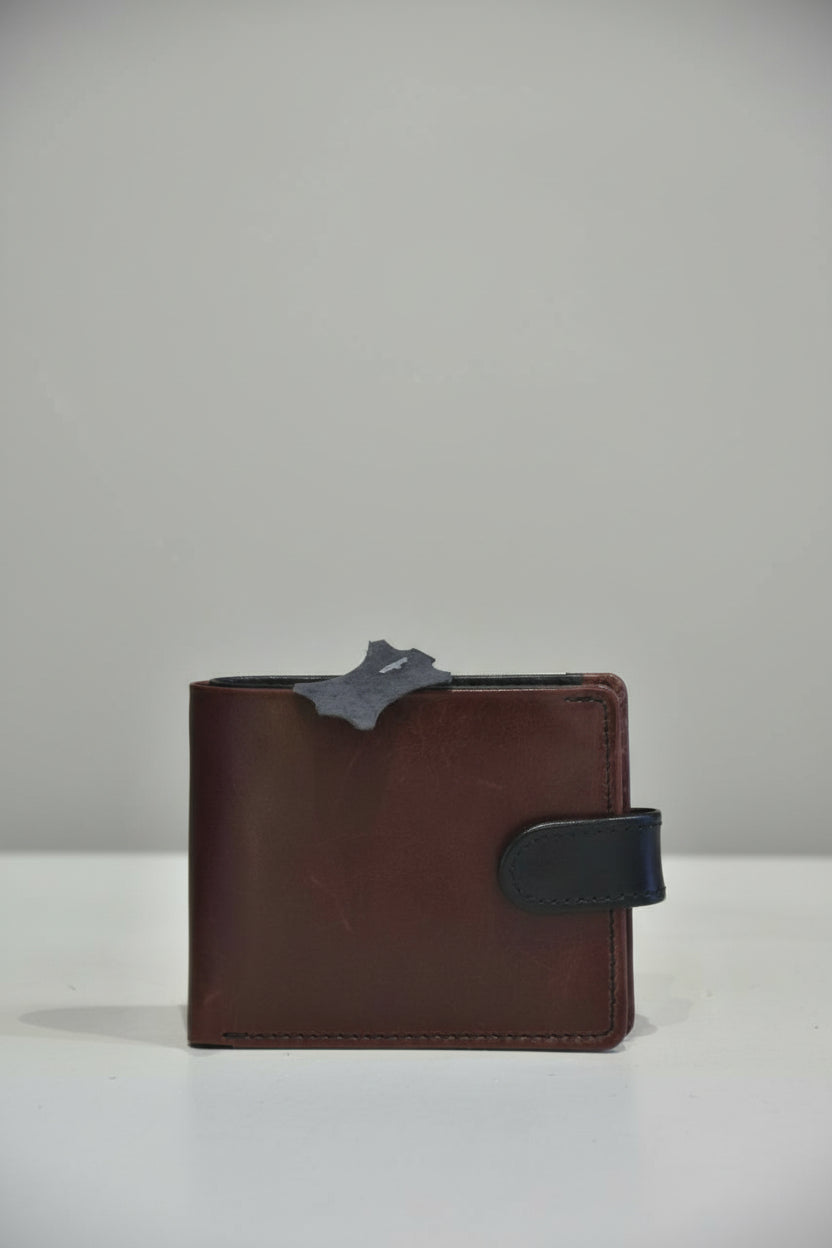 Button Up Plain Leather Wallet FG-67