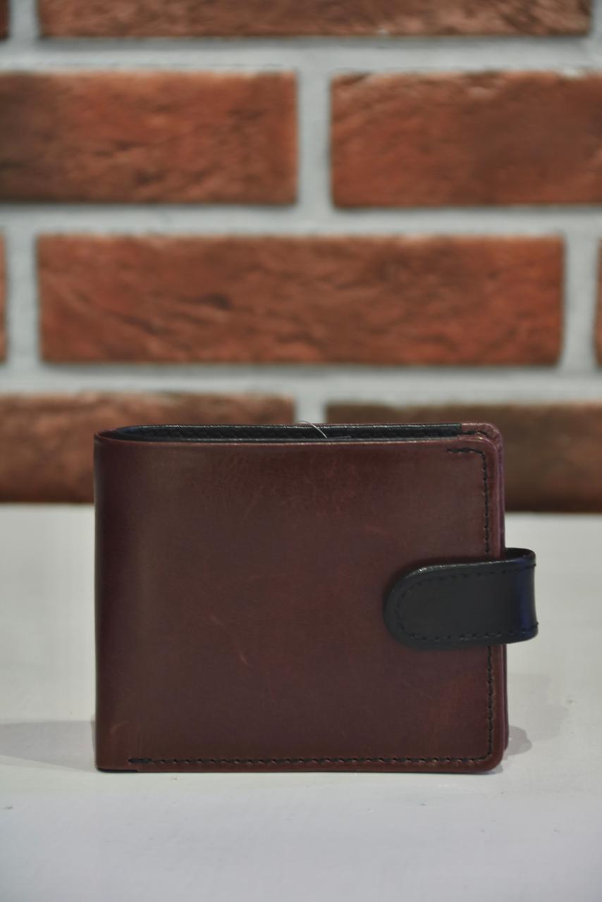 Button Up Plain Leather Wallet FG-67