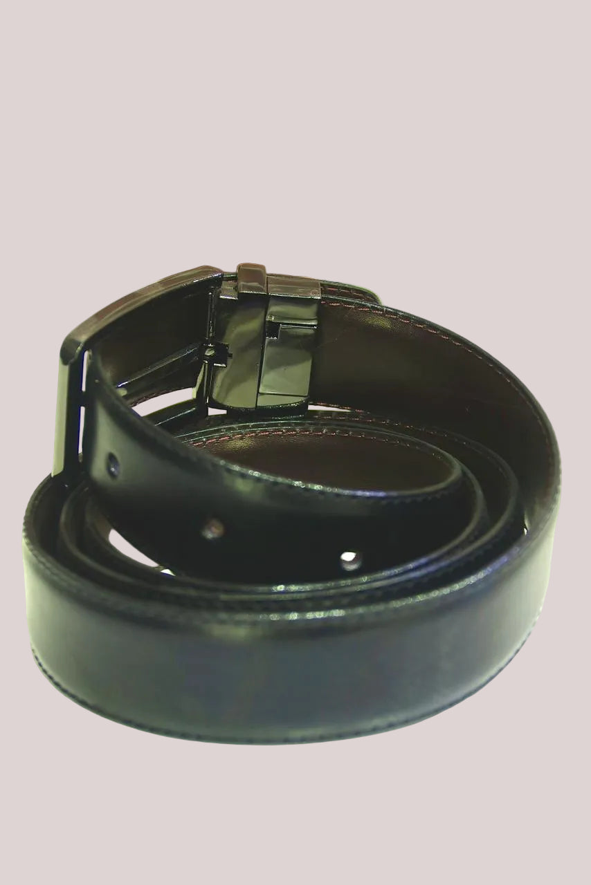 Dual Side Leather Belt DS-99 (Black & Dark Brown)